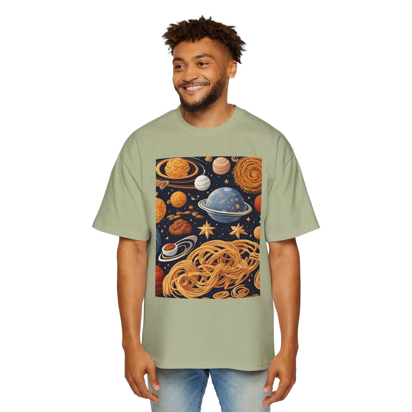 A Foodie Night Graphic Oversized T-shirt