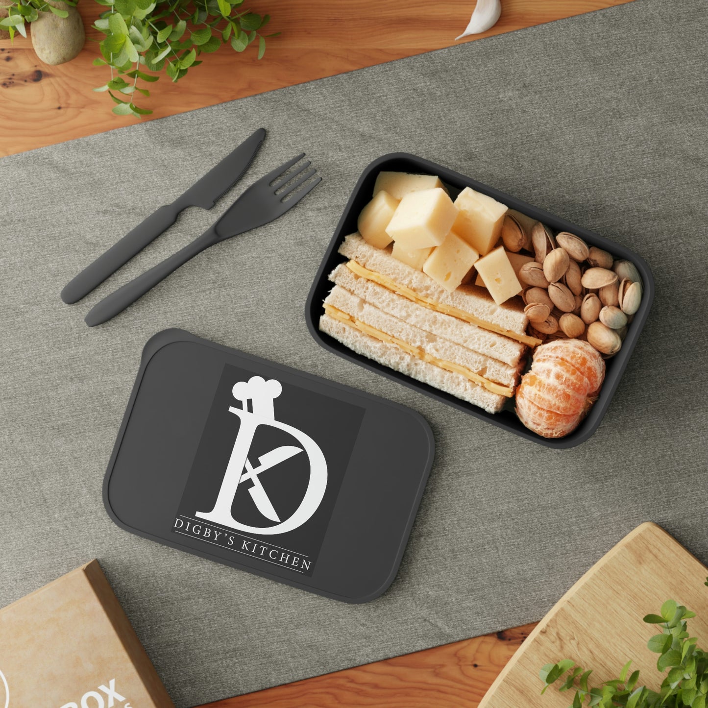 Digby's Kitchen PLA Bento Box with Band and Utensils
